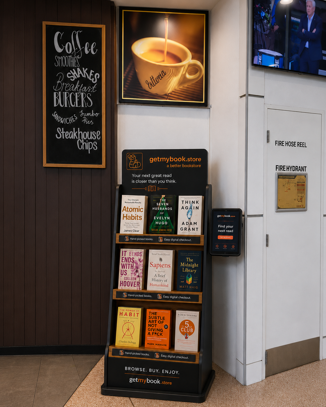 getmybook.store Smart Shelf in a venue
